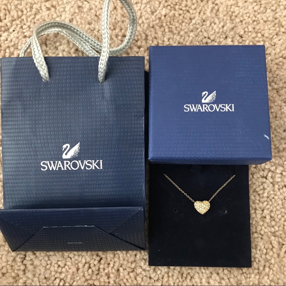 Swarovski Heart Golden Necklace